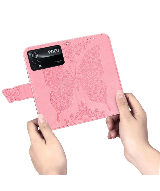 Housse Xiaomi Poco X4 Pro 5G Papillon Relief
