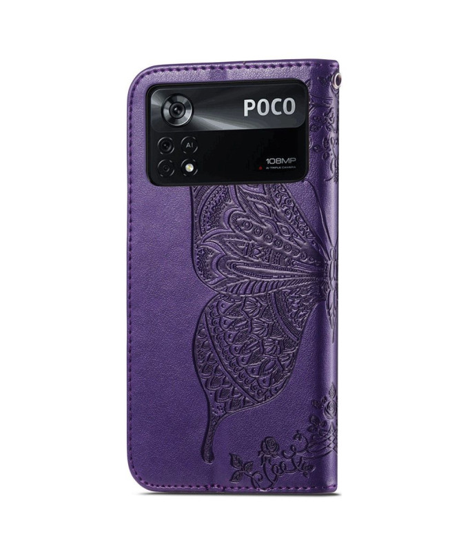 Housse Xiaomi Poco X4 Pro 5G Papillon Relief