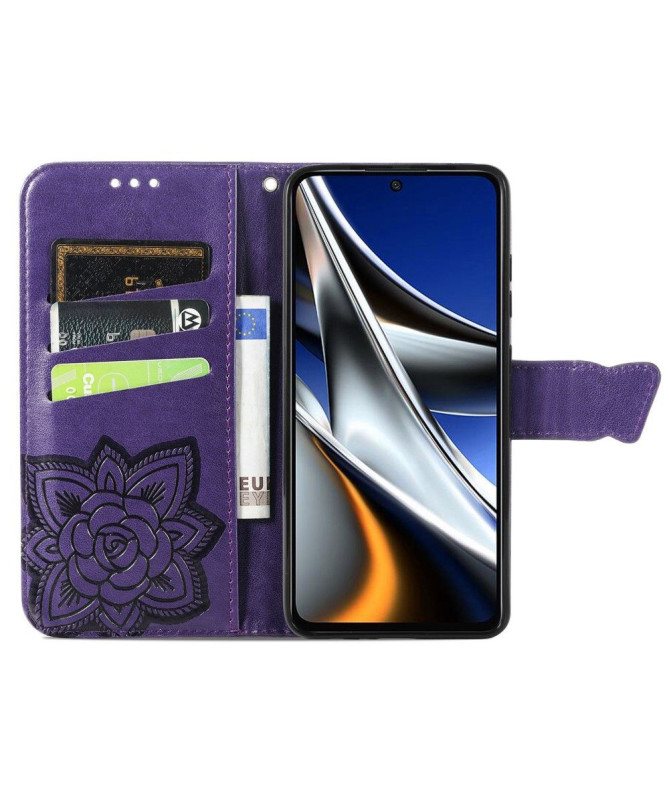 Housse Xiaomi Poco X4 Pro 5G Papillon Relief