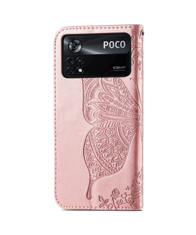 Housse Xiaomi Poco X4 Pro 5G Papillon Relief