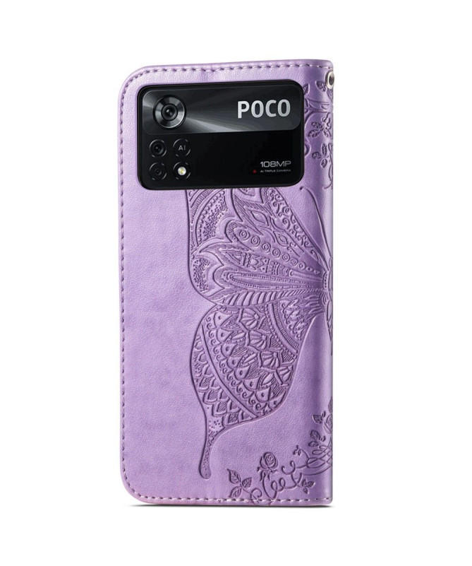 Housse Xiaomi Poco X4 Pro 5G Papillon Relief