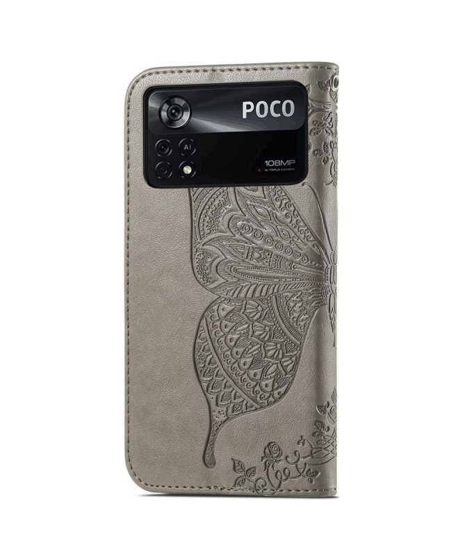 Housse Xiaomi Poco X4 Pro 5G Papillon Relief