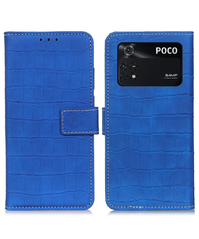 Housse Poco M4 Pro 4G Aspect Croco coutures