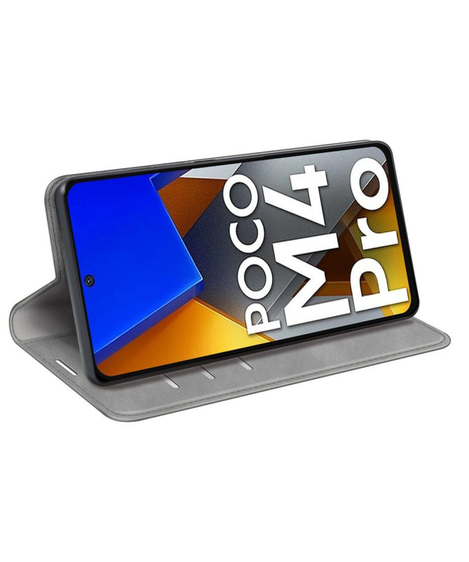 Étui Poco M4 Pro 4G portefeuille revêtement simili cuir mat