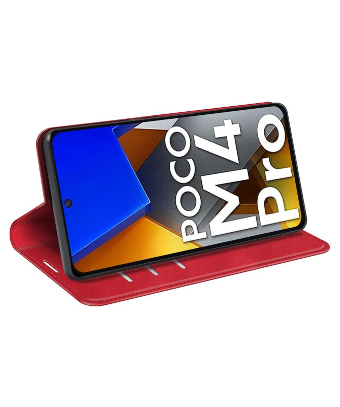 Étui Poco M4 Pro 4G portefeuille revêtement simili cuir mat
