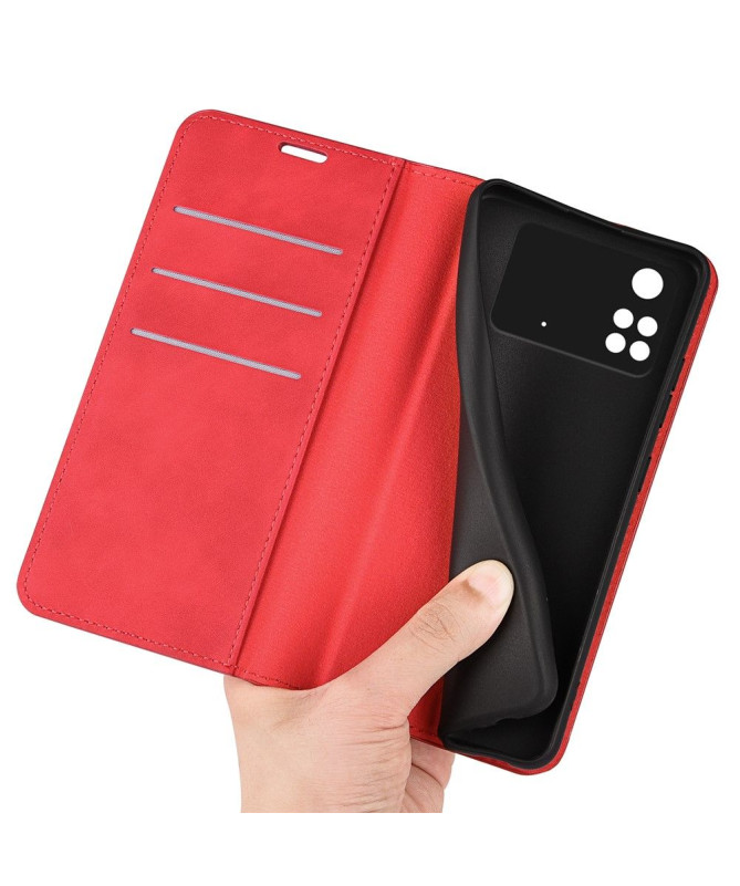 Étui Poco M4 Pro 4G portefeuille revêtement simili cuir mat