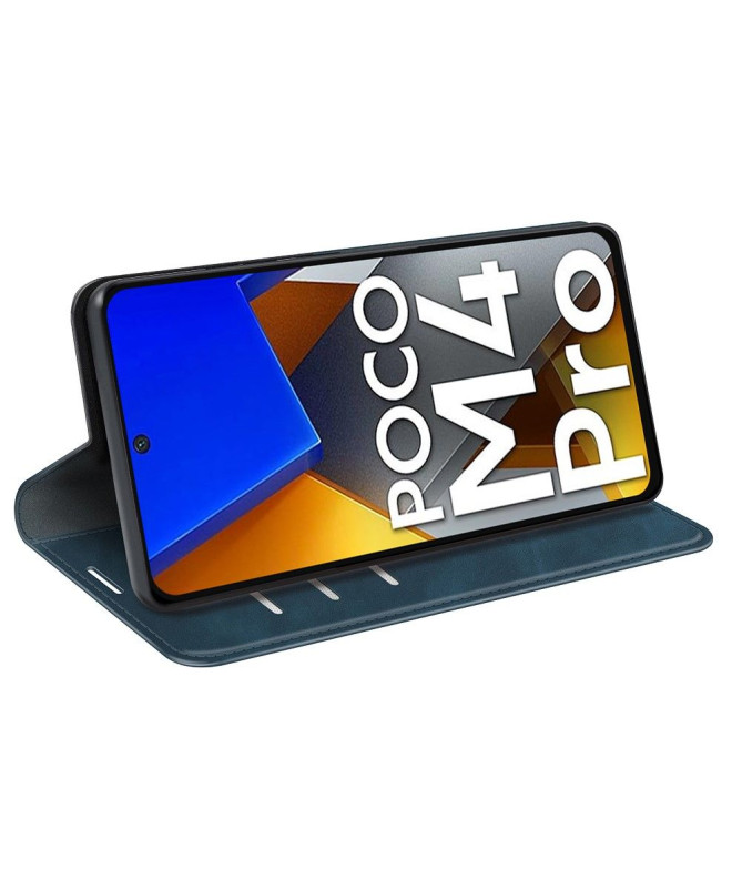 Étui Poco M4 Pro 4G portefeuille revêtement simili cuir mat