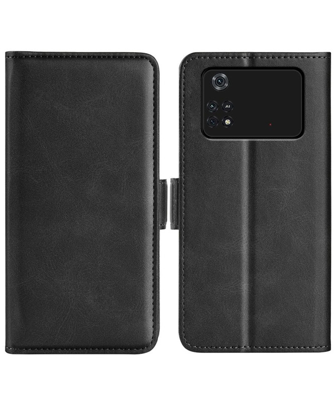 Étui Poco M4 Pro 4G portefeuille revêtement simili cuir mat