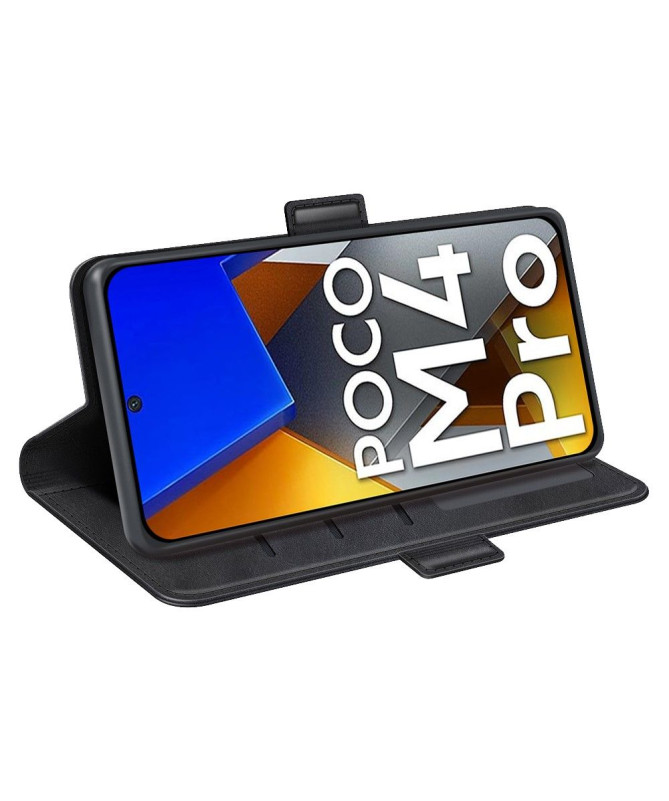 Étui Poco M4 Pro 4G portefeuille revêtement simili cuir mat