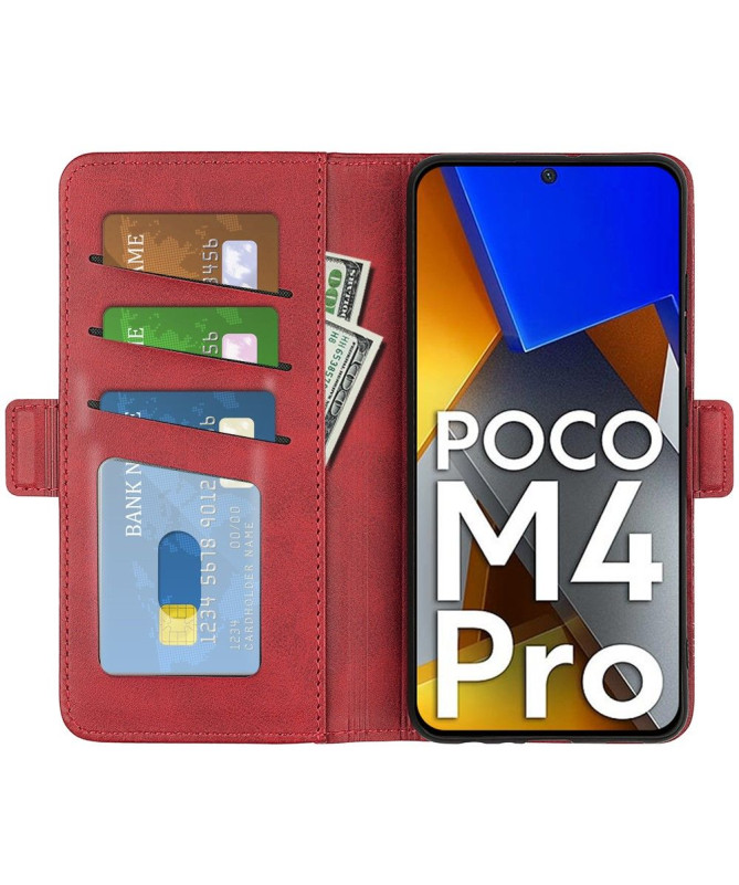 Étui Poco M4 Pro 4G portefeuille revêtement simili cuir mat