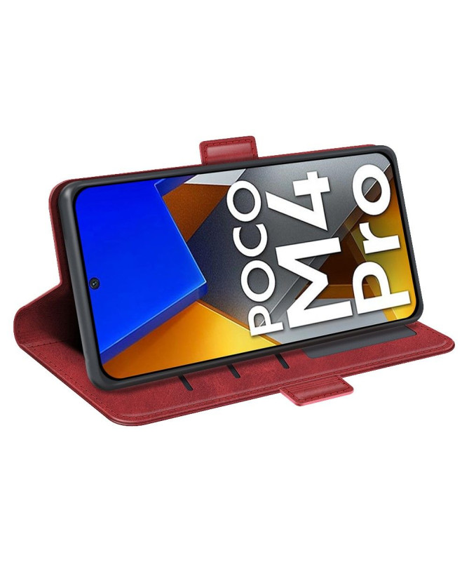Étui Poco M4 Pro 4G portefeuille revêtement simili cuir mat