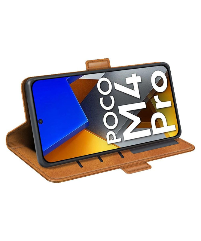 Étui Poco M4 Pro 4G portefeuille revêtement simili cuir mat