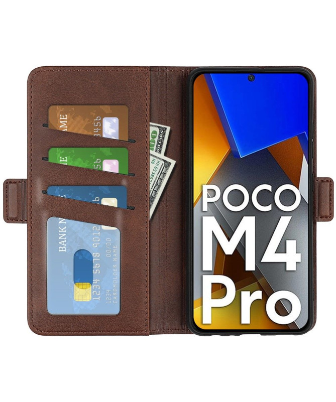 Étui Poco M4 Pro 4G portefeuille revêtement simili cuir mat