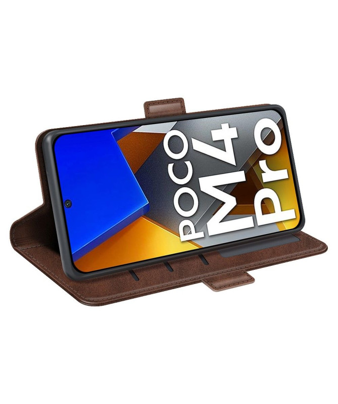 Étui Poco M4 Pro 4G portefeuille revêtement simili cuir mat