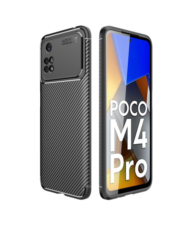 Coque Poco M4 Pro 4G style fibre de carbone