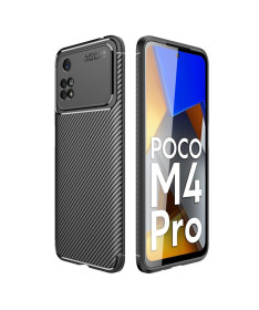 Coque Poco M4 Pro 4G style fibre de carbone