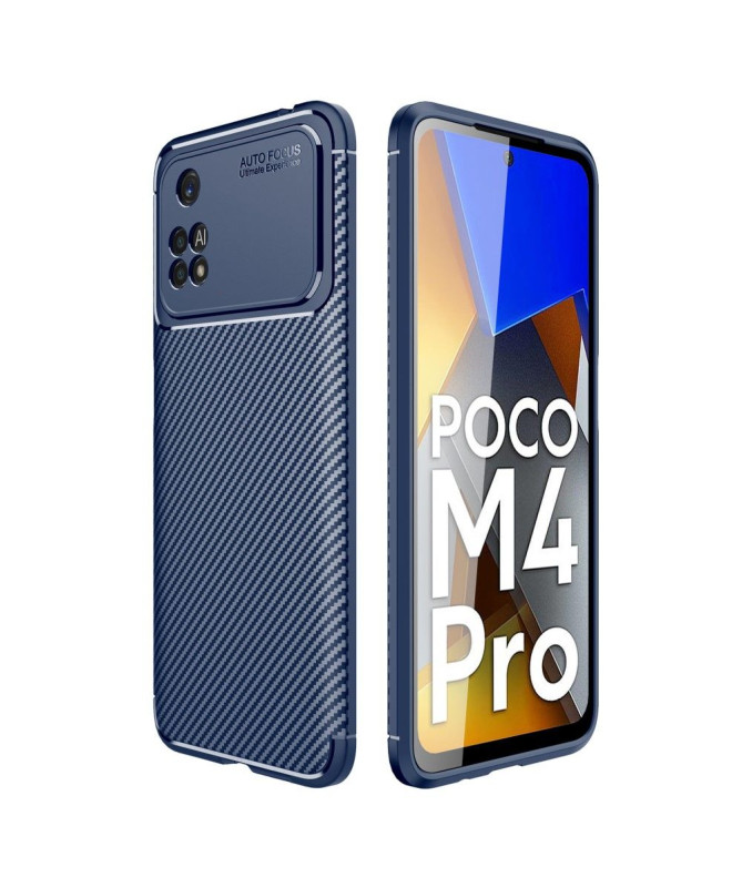 Coque Poco M4 Pro 4G style fibre de carbone