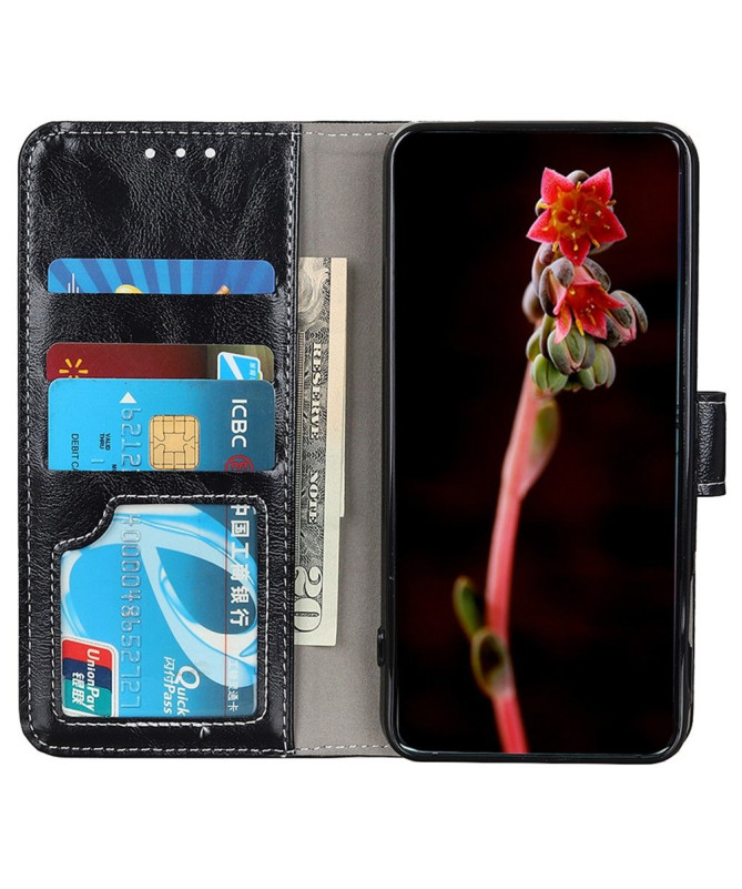 Housse Poco M4 Pro effet cuir luxueux coutures