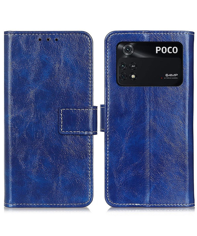 Housse Poco M4 Pro effet cuir luxueux coutures