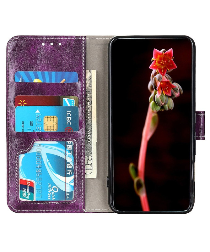 Housse Poco M4 Pro effet cuir luxueux coutures