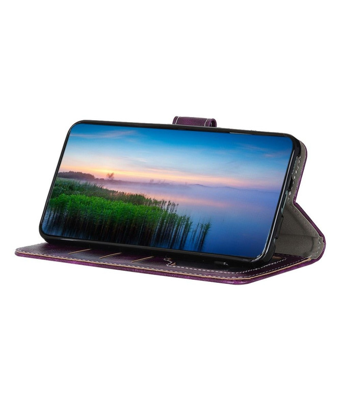 Housse Poco M4 Pro effet cuir luxueux coutures