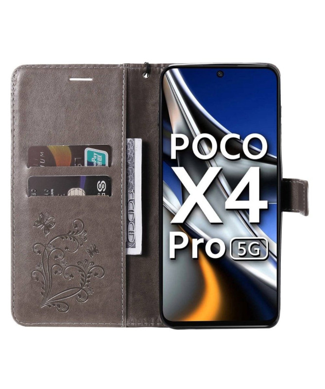 Housse Xiaomi Poco X4 Pro 5G Papillons fonction support - photo 2