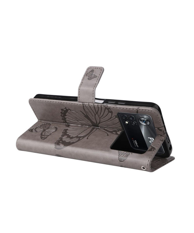 Housse Xiaomi Poco X4 Pro 5G Papillons fonction support - photo 3
