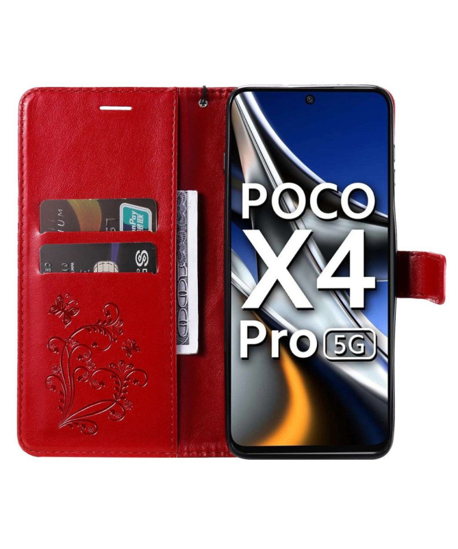Housse Xiaomi Poco X4 Pro 5G Papillons fonction support - photo 11