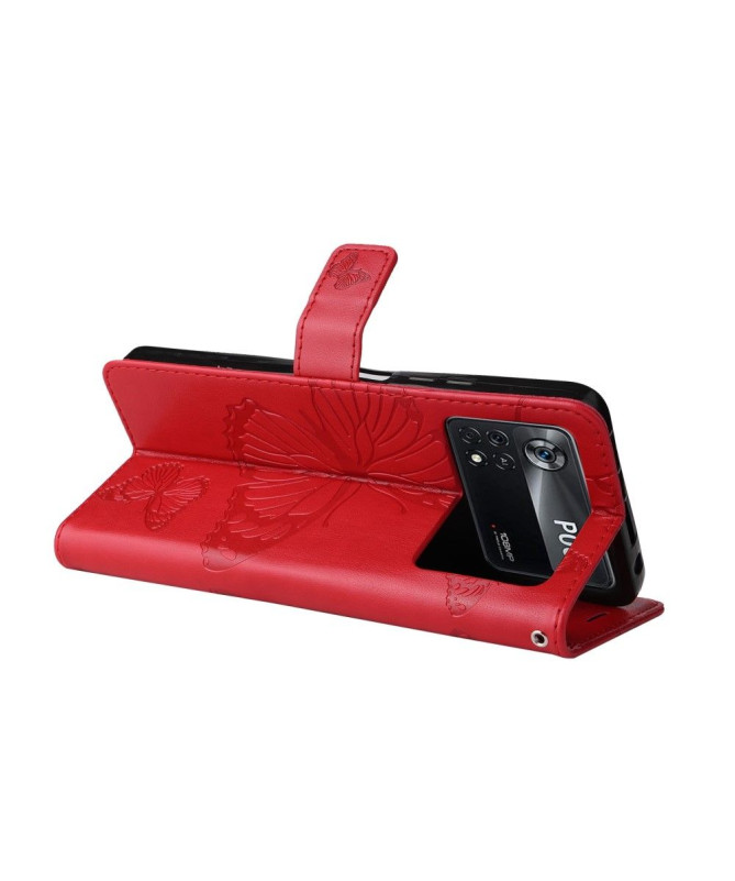 Housse Xiaomi Poco X4 Pro 5G Papillons fonction support - photo 12