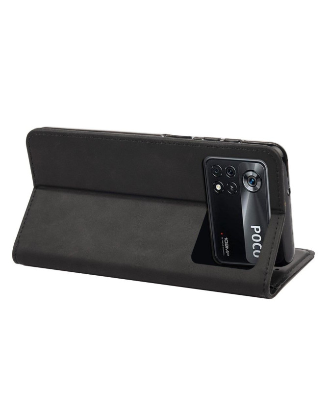 Housse Xiaomi Poco X4 Pro 5G folio portefeuille effet cuir