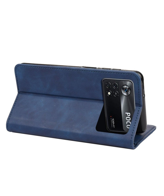 Housse Xiaomi Poco X4 Pro 5G folio portefeuille effet cuir