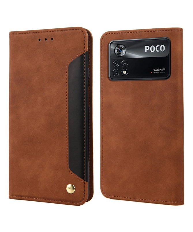 Housse Xiaomi Poco X4 Pro 5G folio portefeuille effet cuir