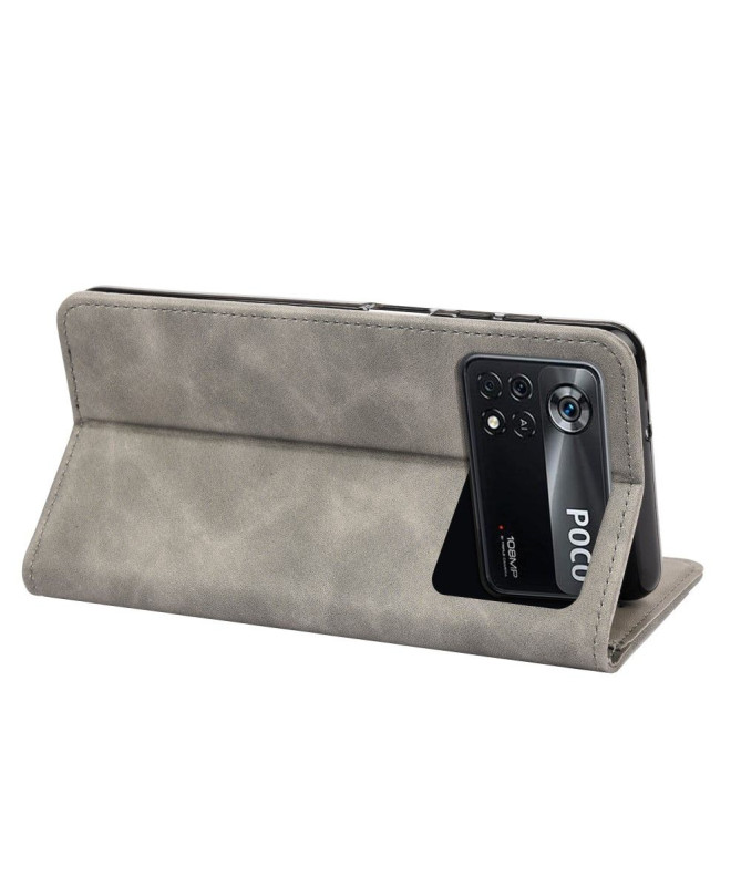 Housse Xiaomi Poco X4 Pro 5G folio portefeuille effet cuir