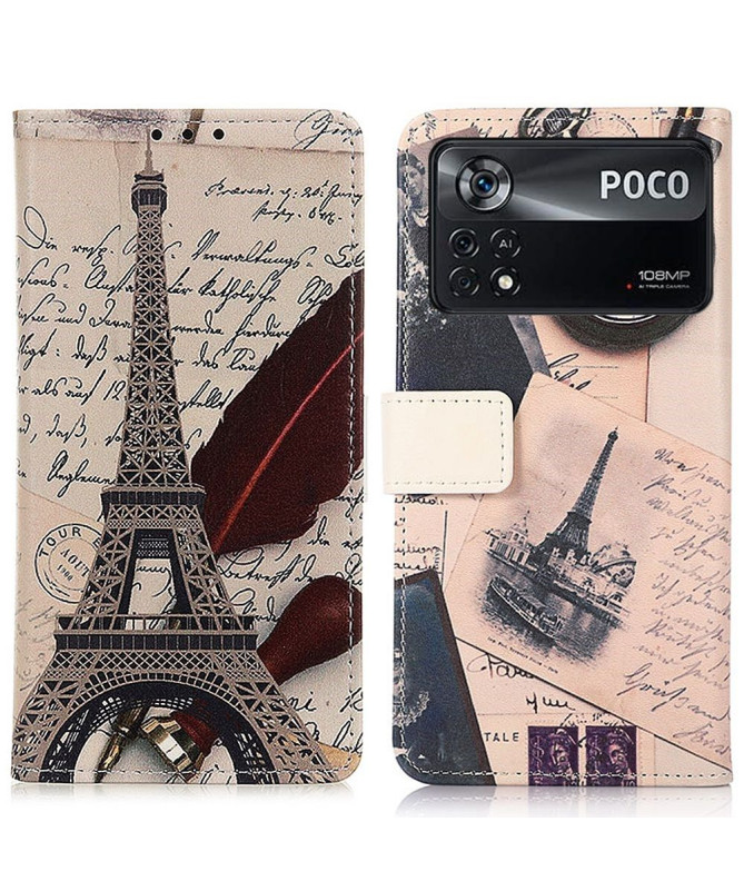 Housse Xiaomi Poco X4 Pro 5G Tour Eiffel et lettre