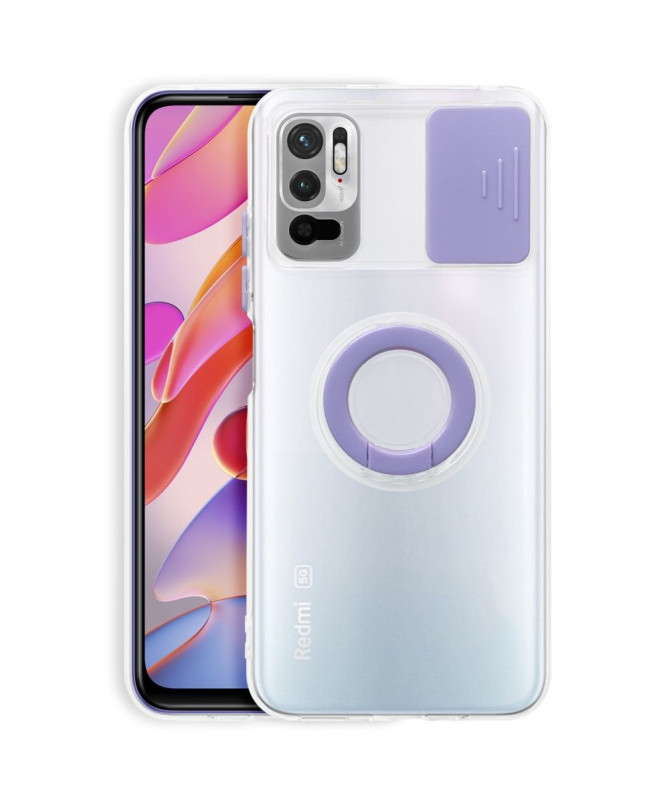 Coque Xiaomi Redmi Note 10 5G / Poco M3 Pro 5G transparent avec anneau et cache caméra