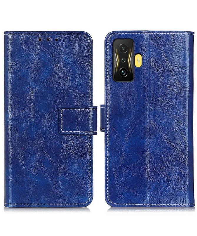 Housse Poco F4 GT effet cuir luxueux coutures