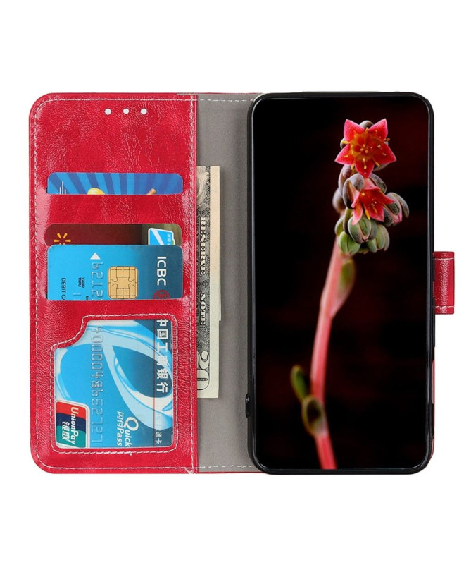 Housse Poco F4 GT effet cuir luxueux coutures