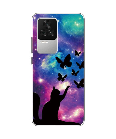 Coque Poco F4 Chat et papillons