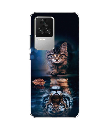 Coque Poco F4 Chat reflet