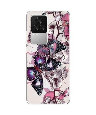 Coque Poco F4 Papillons et fleurs