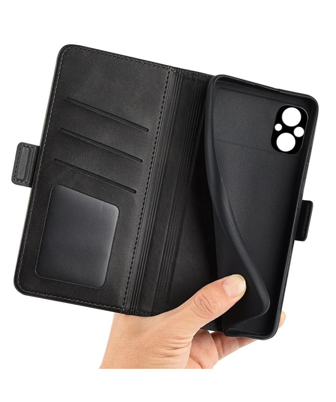 Étui Poco M5 portefeuille revêtement simili cuir mat