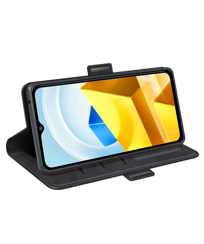 Étui Poco M5 portefeuille revêtement simili cuir mat