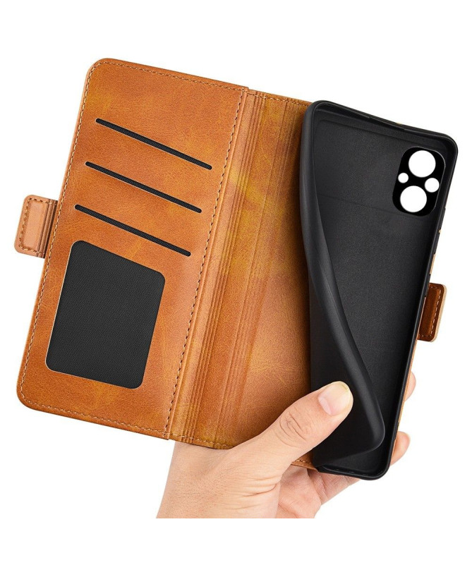 Étui Poco M5 portefeuille revêtement simili cuir mat