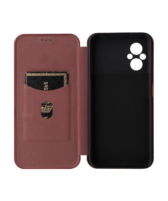 Housse Poco M5 simili cuir fibre de carbone