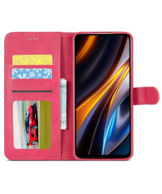 Housse Poco M5 Effet Cuir LC.IMEEKE Magenta - photo 3