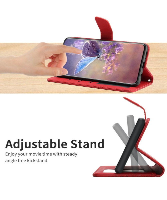 Housse Xiaomi Poco M5 Illustration Papillon et Fleurs à Sangle