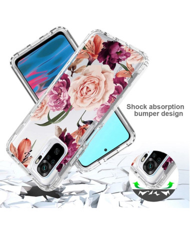 Coque Xiaomi Redmi Note 10/10S/Poco M5s Fleurs Violettes et Roses