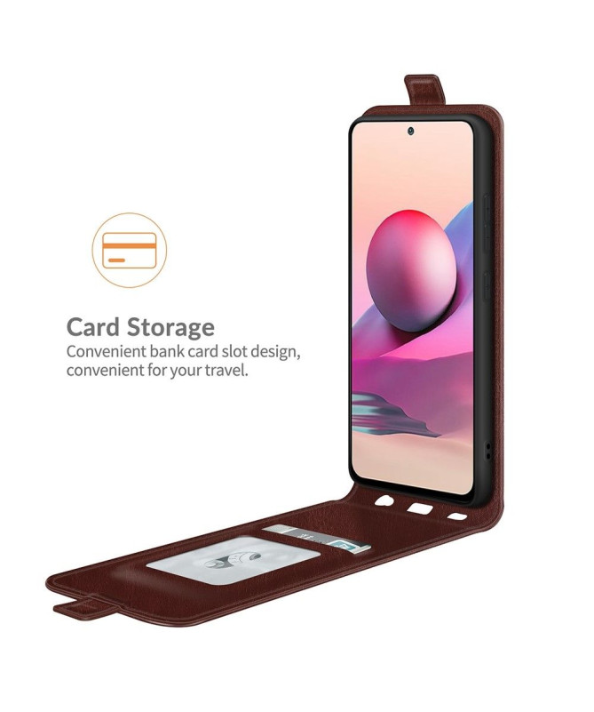 Housse Xiaomi Redmi Note 10/10S/Poco M5s simili cuir avec rabat vertic