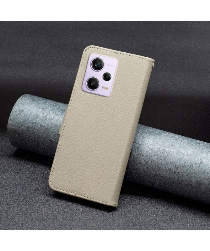 Étui folio effet cuir grainé pour Xiaomi Redmi Note 12 Pro/Poco X5 Pro 5G