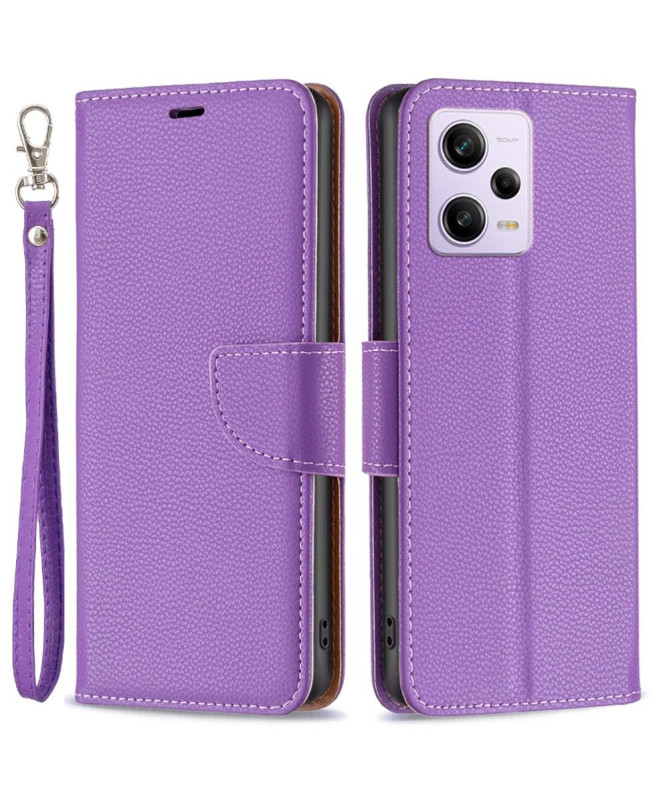 Étui folio effet cuir grainé pour Xiaomi Redmi Note 12 Pro/Poco X5 Pro 5G